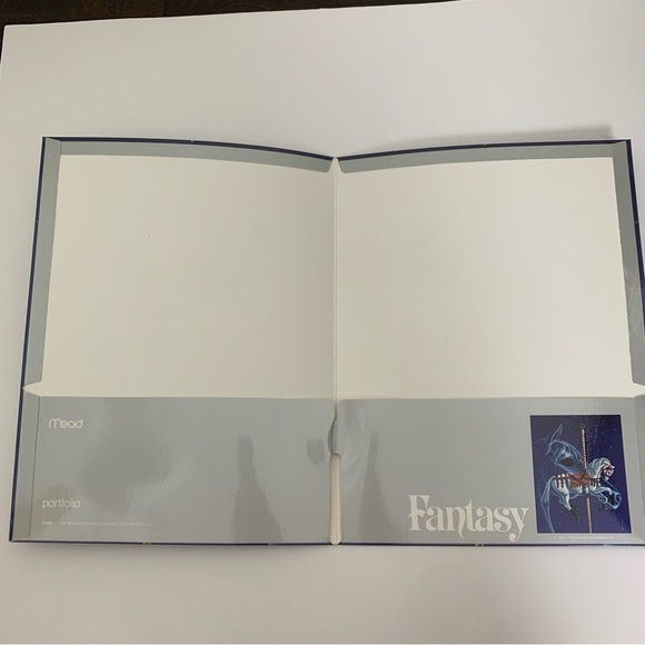 Vintage Mead Folder And Notebook Set 1985 Little Contessa Carousel White Horse - Picture 13 of 14